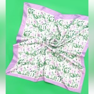 Lavender Floral Vintage style Silky Feeling Bandana Scarf